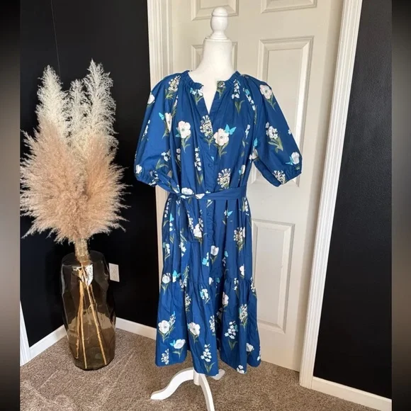 Sugarlips Madison Floral Wynette Tiered Midi Dress size 1X - Picture 7 of 12